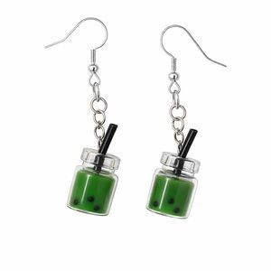 Green Bubble‎ Tea Earrings NWT*